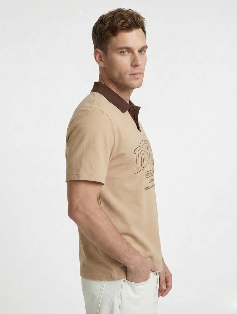men typographic short sleeve regular fit polo t-shirt - 22460657 -  Standard Image - 2