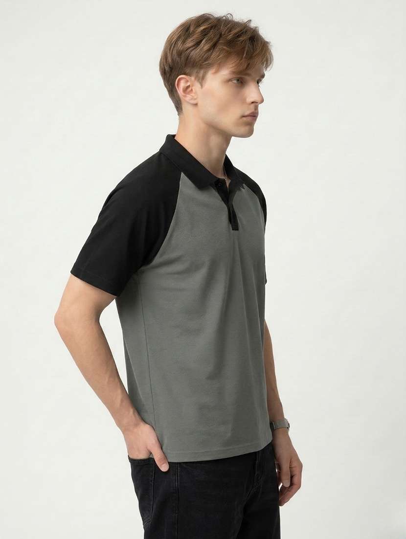 men color block short sleeve regular fit polo t-shirt - 22460660 -  Standard Image - 2