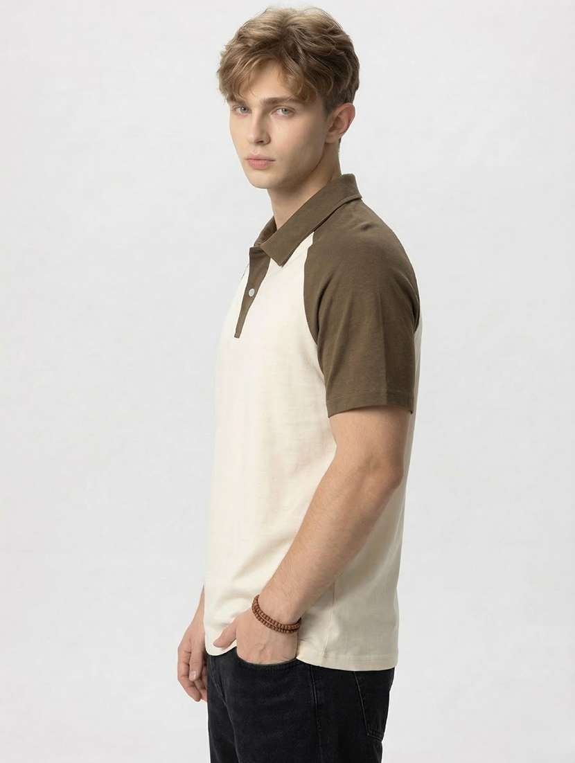 men color block short sleeve regular fit polo t-shirt - 22460661 -  Standard Image - 2