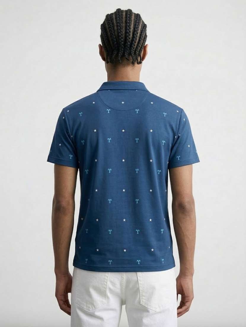 men printed short sleeve regular fit polo t-shirt - 22460681 -  Standard Image - 2