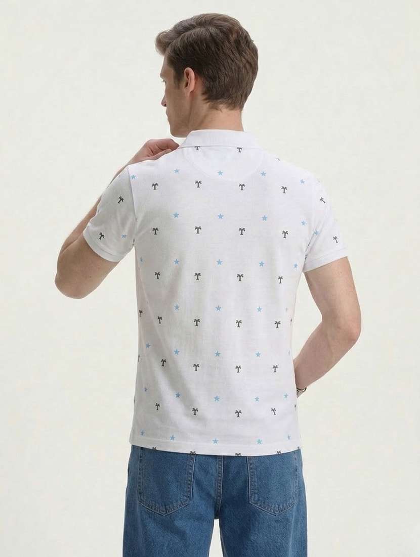 men printed short sleeve regular fit polo t-shirt - 22460683 -  Standard Image - 2