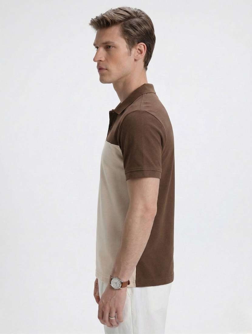 men color block short sleeve regular fit polo t-shirt - 22460733 -  Standard Image - 2