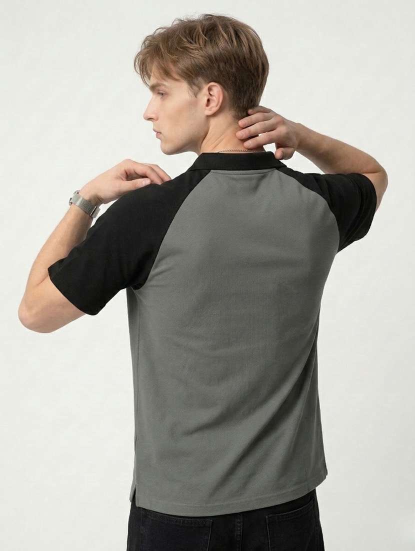men color block short sleeve regular fit polo t-shirt - 22460740 -  Standard Image - 2