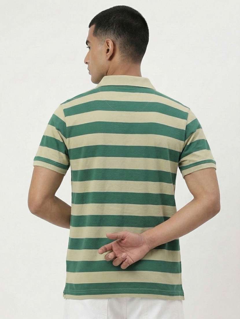 men striped short sleeve regular fit polo t-shirt - 22460744 -  Standard Image - 2