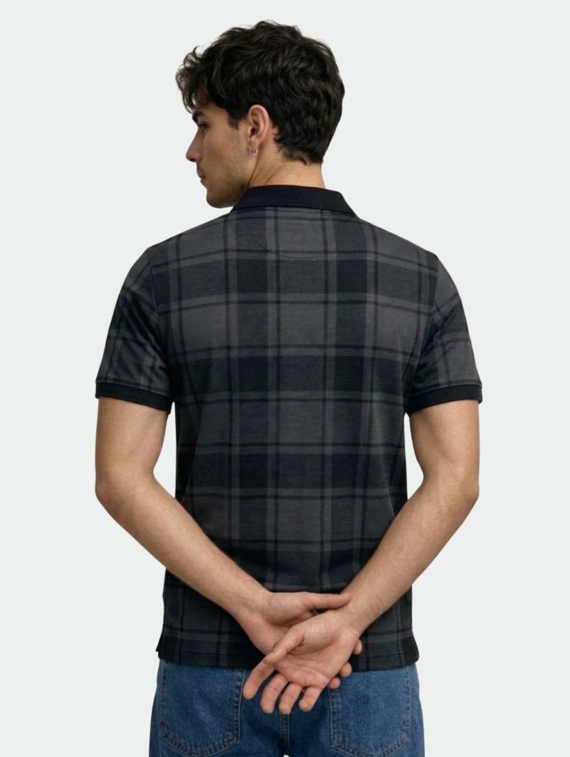 men checkered short sleeve regular fit polo t-shirt - 22460748 -  Standard Image - 2