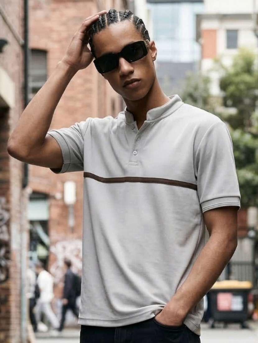 men solid short sleeve regular fit t-shirt