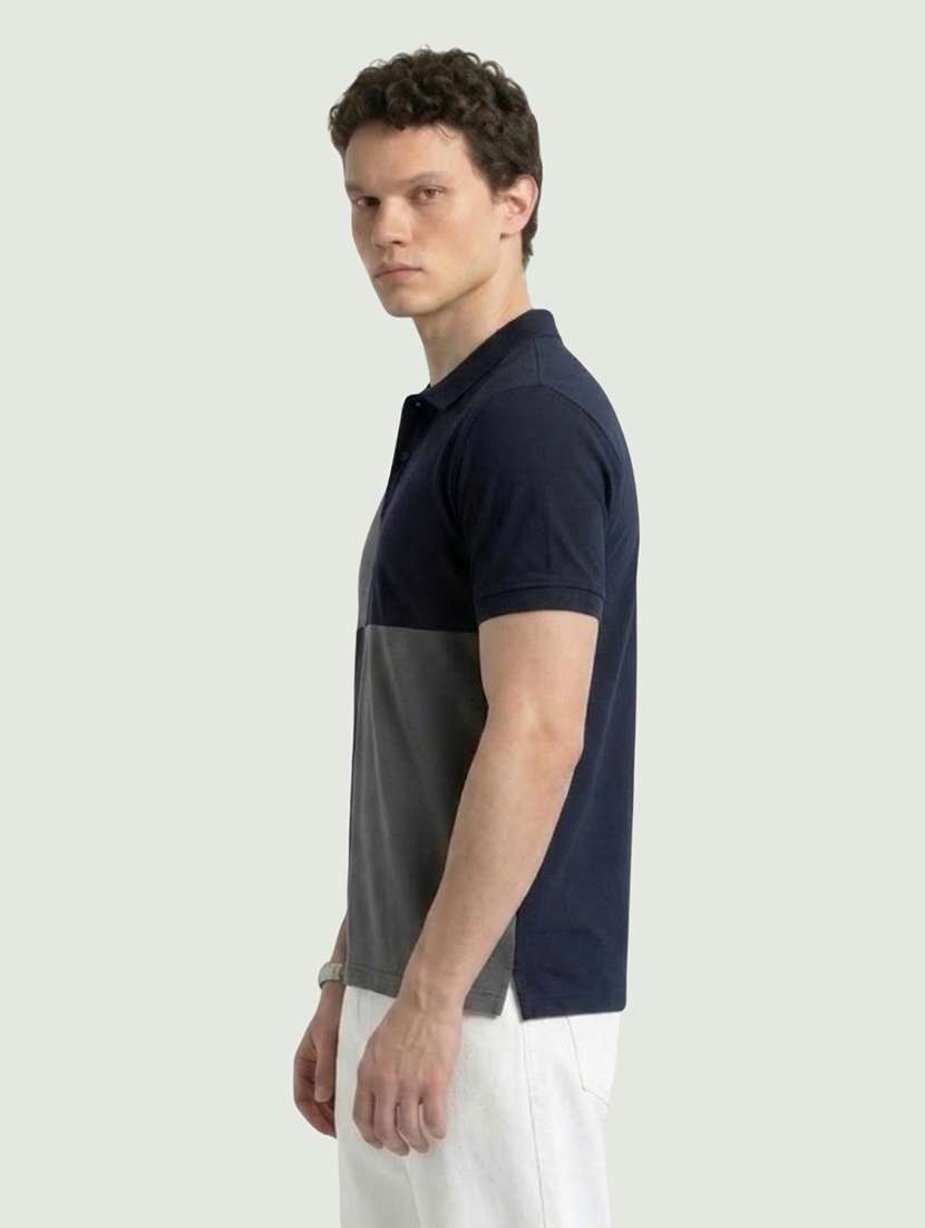 men color block short sleeve regular fit polo t-shirt - 22460766 -  Standard Image - 2