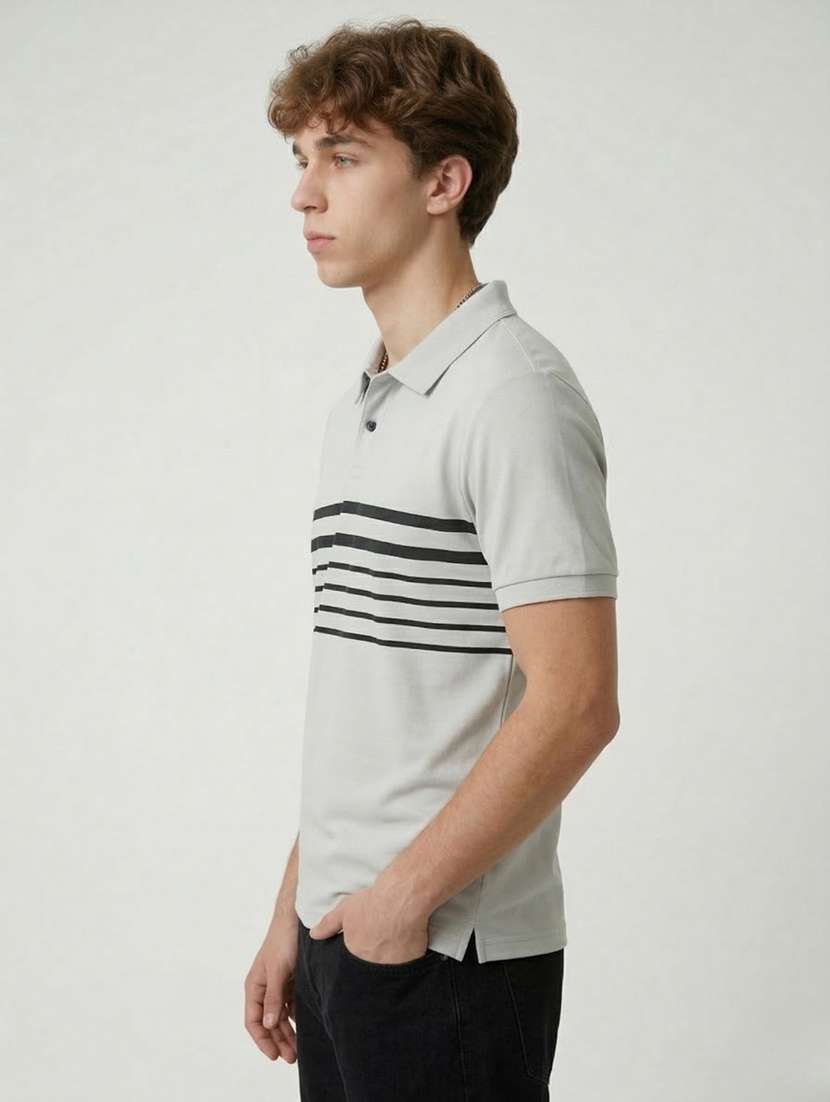 men striped short sleeve regular fit polo t-shirt - 22460771 -  Standard Image - 2