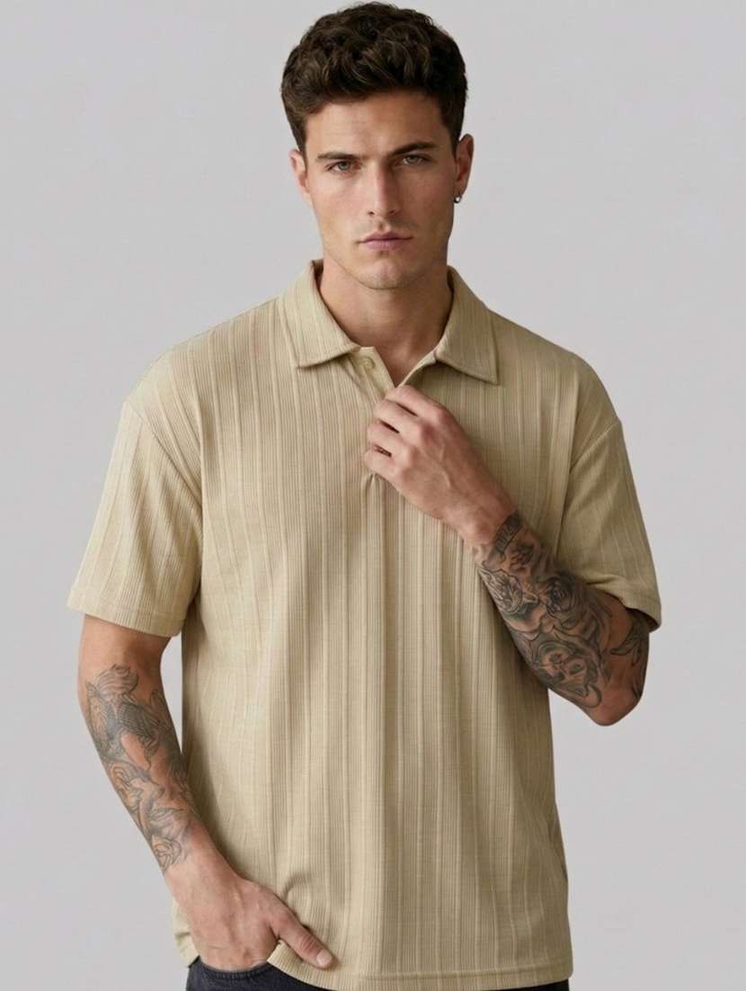 men self design short sleeve regular fit polo t-shirt - 22460801 -  Standard Image - 2