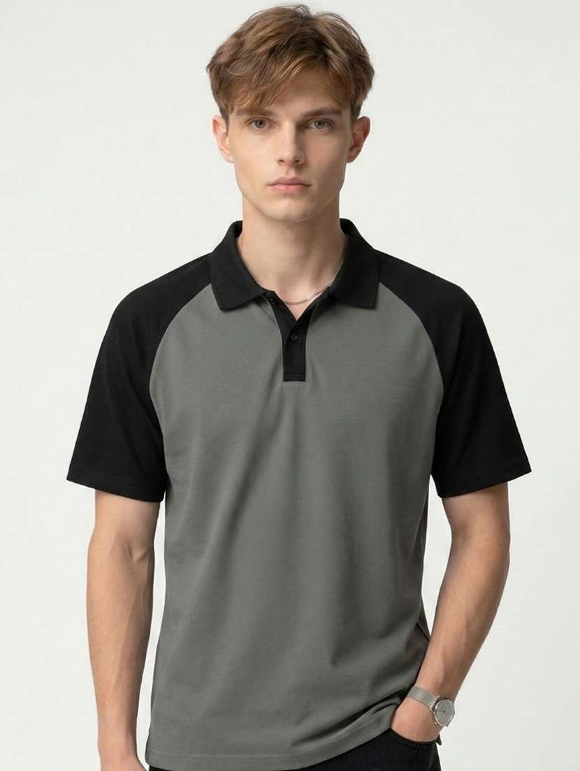 men color block short sleeve regular fit polo t-shirt - 22460820 -  Standard Image - 2