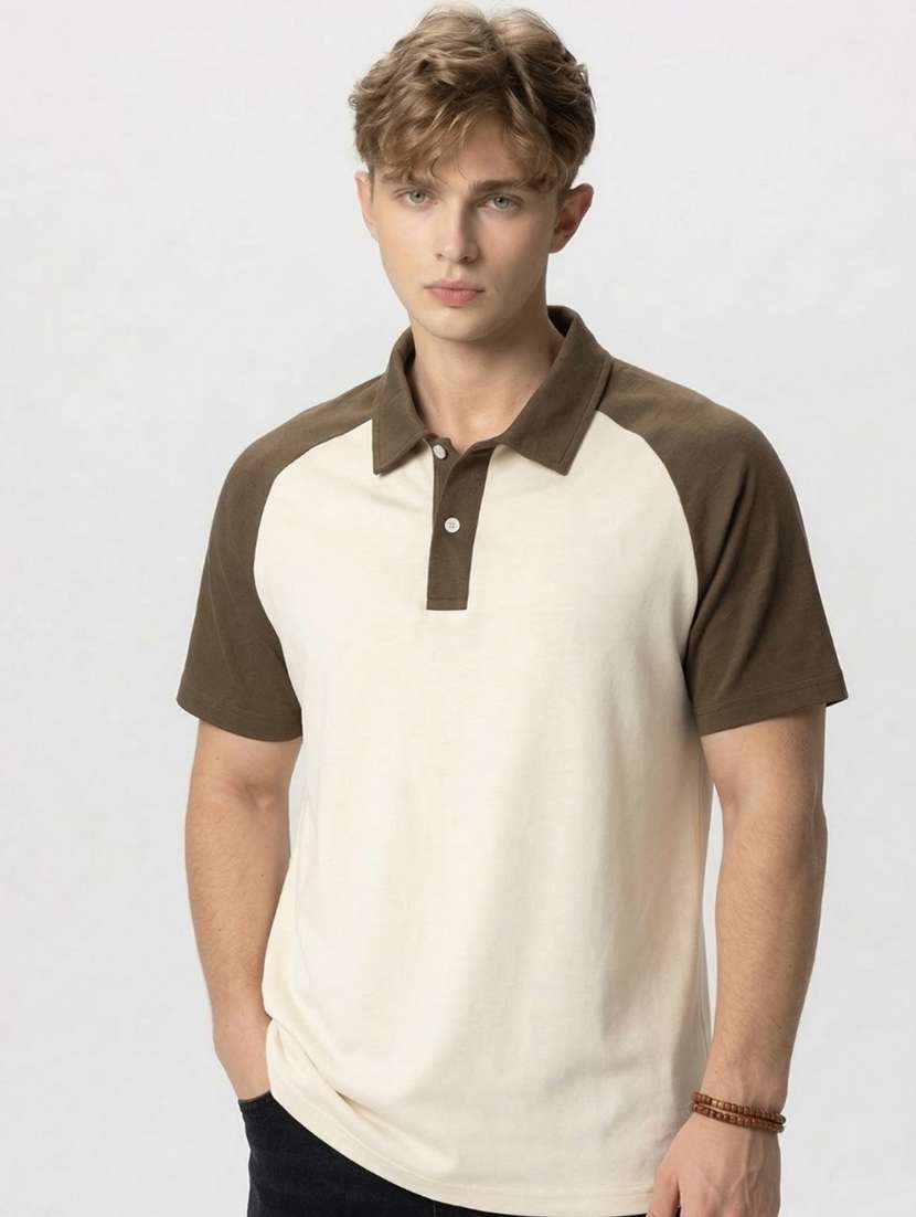 men color block short sleeve regular fit polo t-shirt - 22460821 -  Standard Image - 2