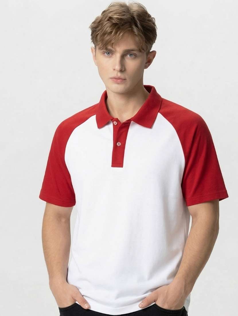 men color block short sleeve regular fit polo t-shirt - 22460822 -  Standard Image - 2
