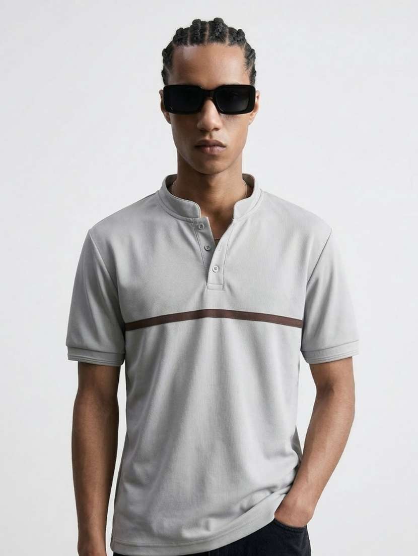 men solid short sleeve regular fit t-shirt