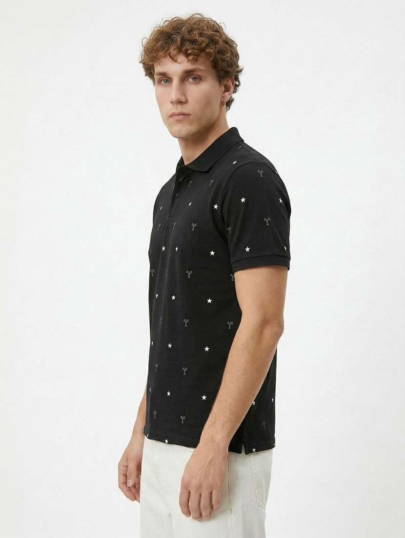 men printed short sleeve regular fit polo t-shirt - 22460840 -  Standard Image - 2