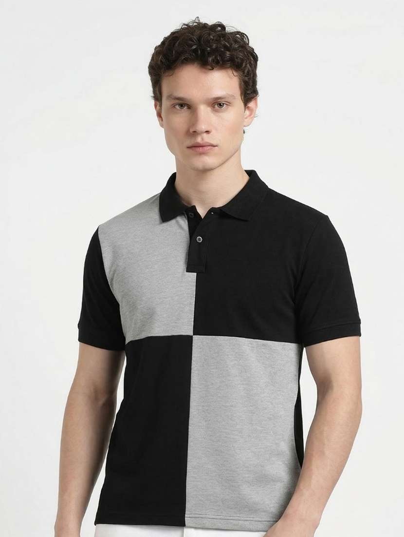 men color block short sleeve regular fit polo t-shirt - 22460844 -  Standard Image - 2