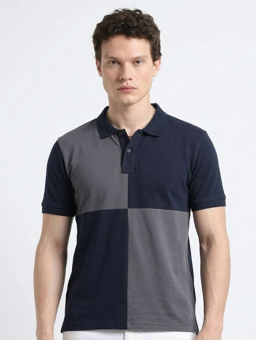 men color block short sleeve regular fit polo t-shirt - 22460846 -  Standard Image - 2