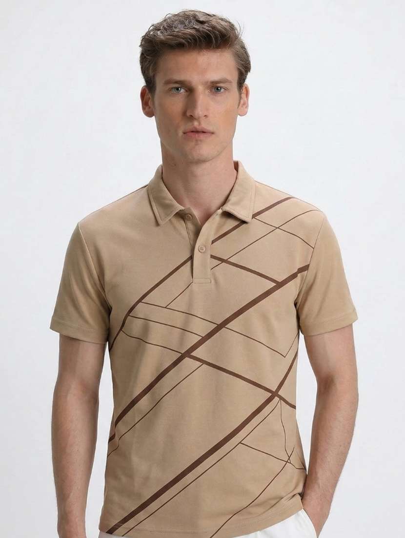 men printed short sleeve regular fit polo t-shirt - 22460847 -  Standard Image - 2
