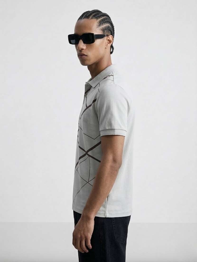 men printed short sleeve regular fit polo t-shirt - 22460848 -  Standard Image - 2