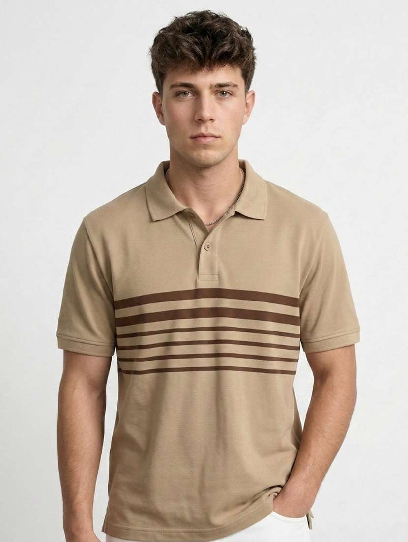 men striped short sleeve regular fit polo t-shirt - 22460850 -  Standard Image - 2