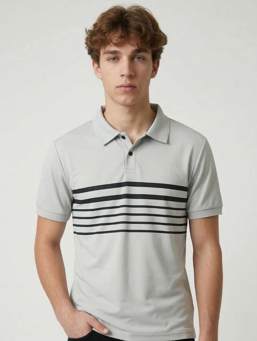 men striped short sleeve regular fit polo t-shirt - 22460851 -  Standard Image - 2