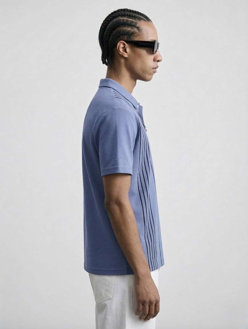 men striped short sleeve regular fit polo t-shirt - 22460856 -  Standard Image - 2
