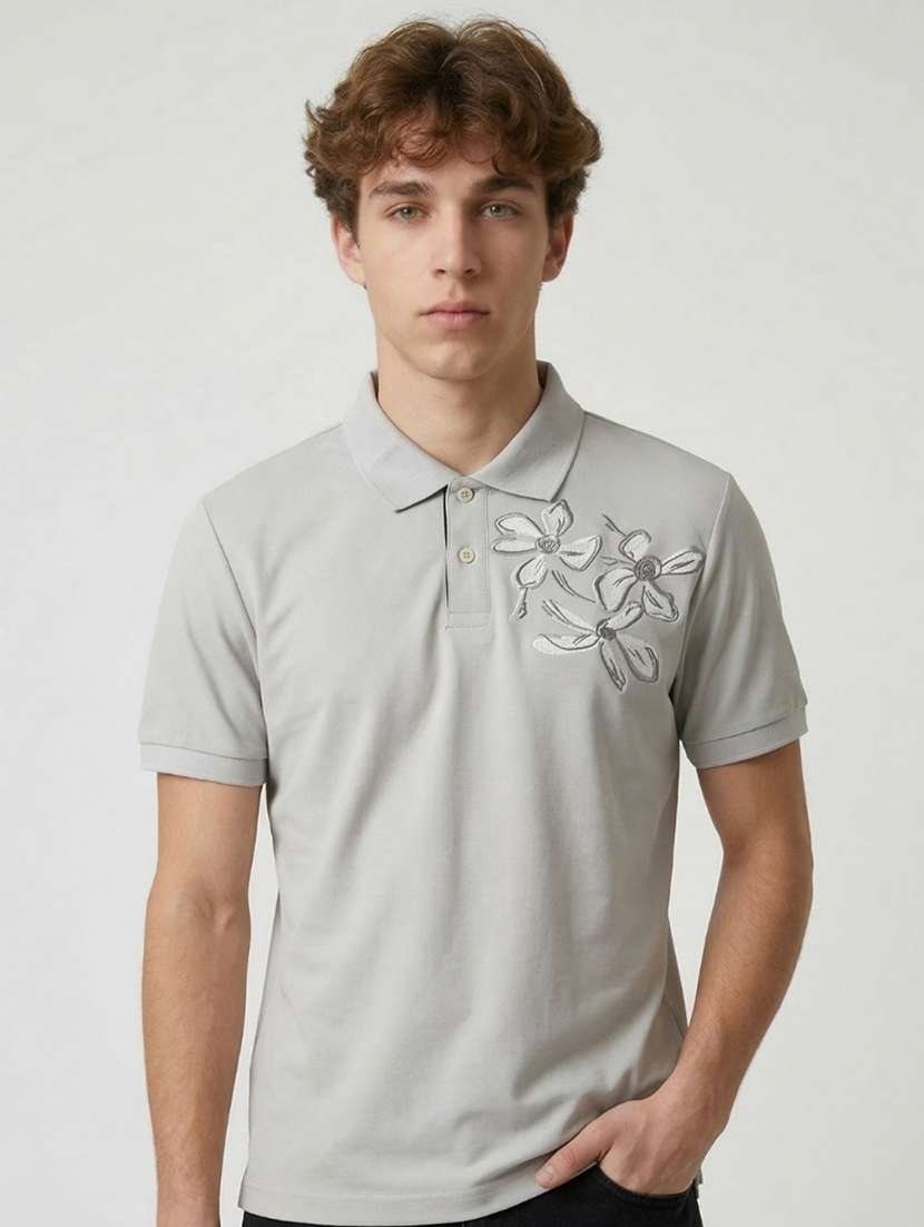 men printed short sleeve regular fit polo t-shirt - 22460858 -  Standard Image - 2