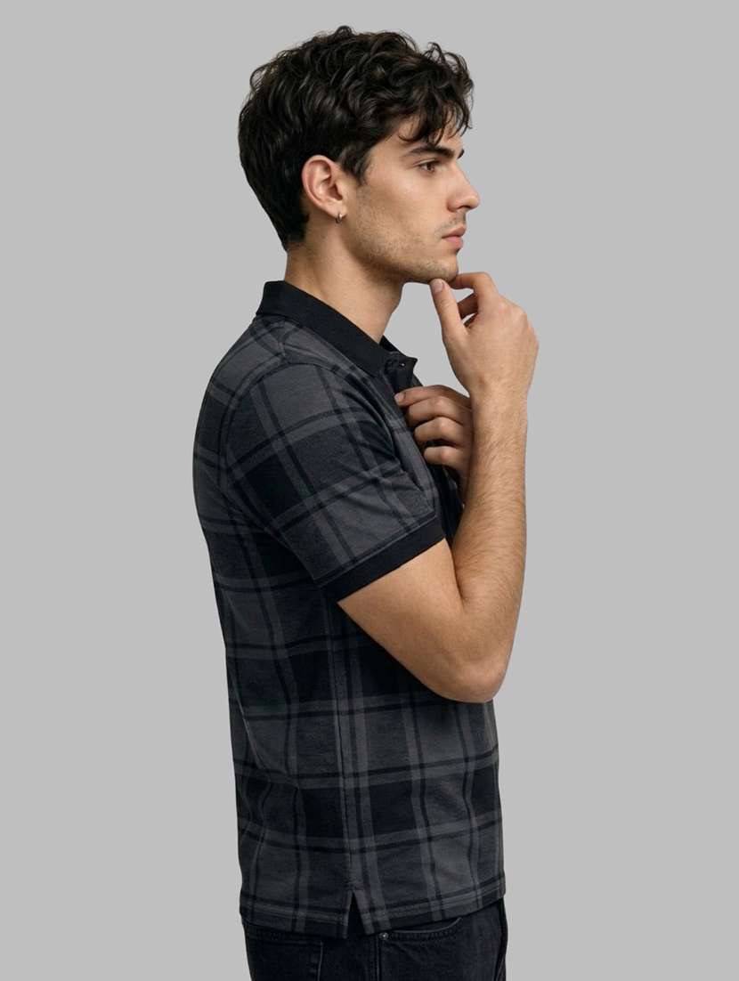 men checkered short sleeve regular fit polo t-shirt - 22460908 -  Standard Image - 2
