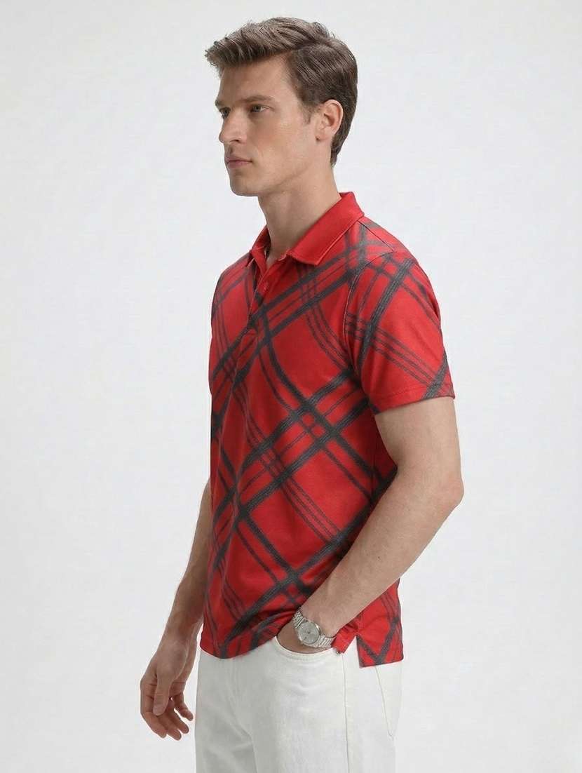 men printed short sleeve regular fit polo t-shirt - 22460912 -  Standard Image - 2
