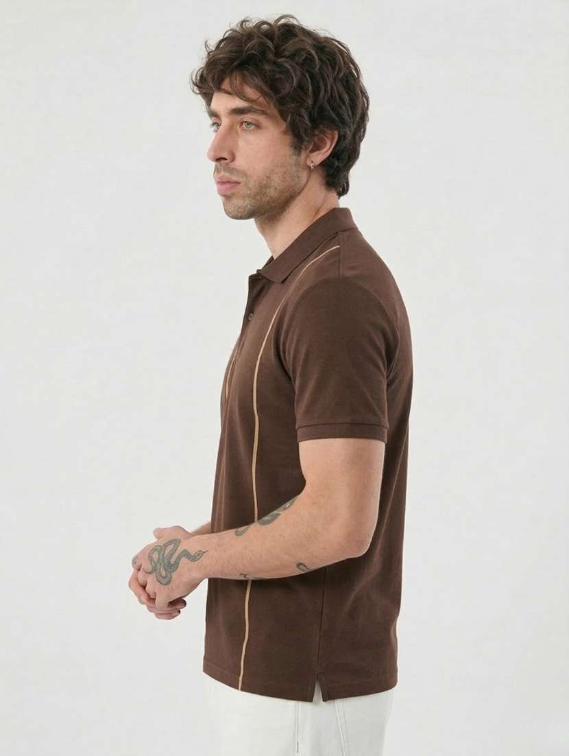 men striped short sleeve regular fit polo t-shirt - 22460935 -  Standard Image - 2