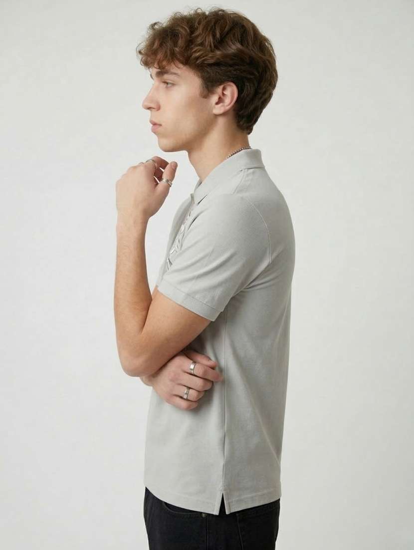 men printed short sleeve regular fit polo t-shirt - 22460938 -  Standard Image - 2