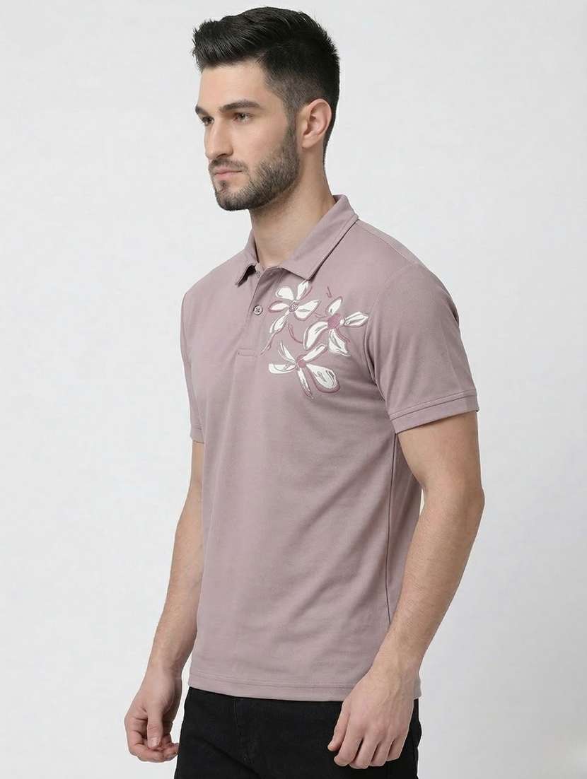 men printed short sleeve regular fit polo t-shirt - 22460939 -  Standard Image - 2