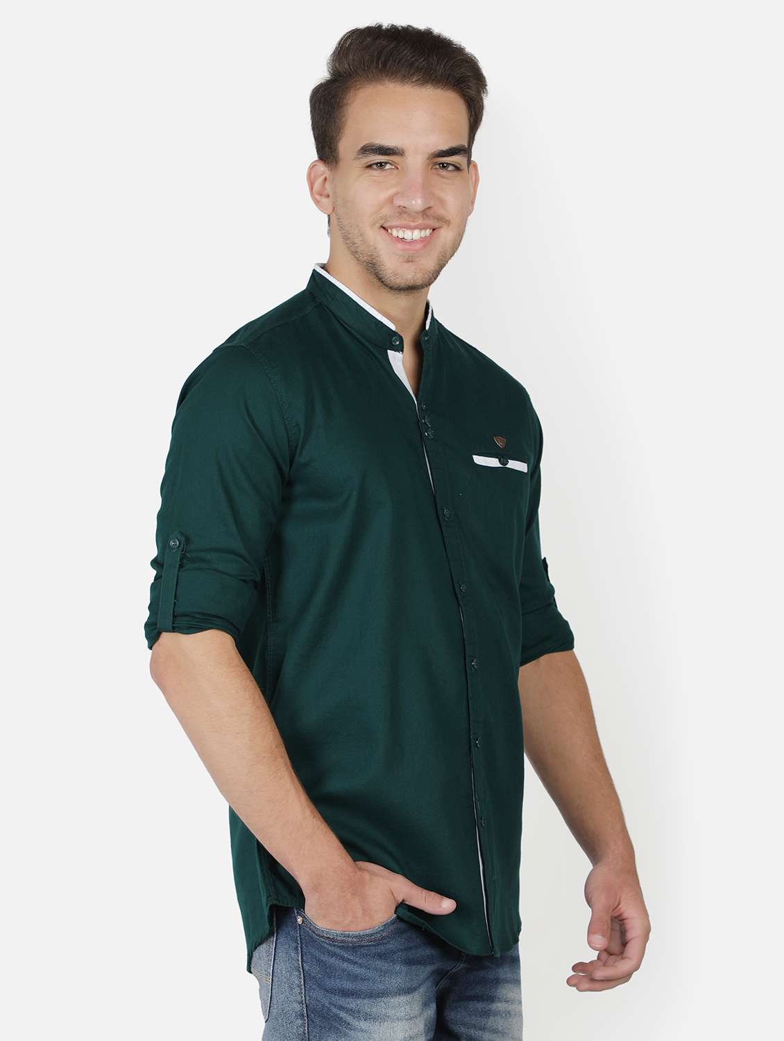 men solid long sleeve regular fit casual shirt - 22460942 -  Standard Image - 2