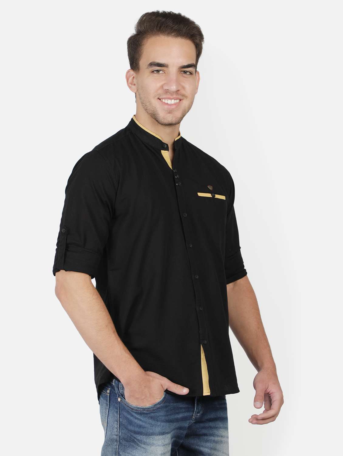 men solid long sleeve regular fit casual shirt - 22460945 -  Standard Image - 2