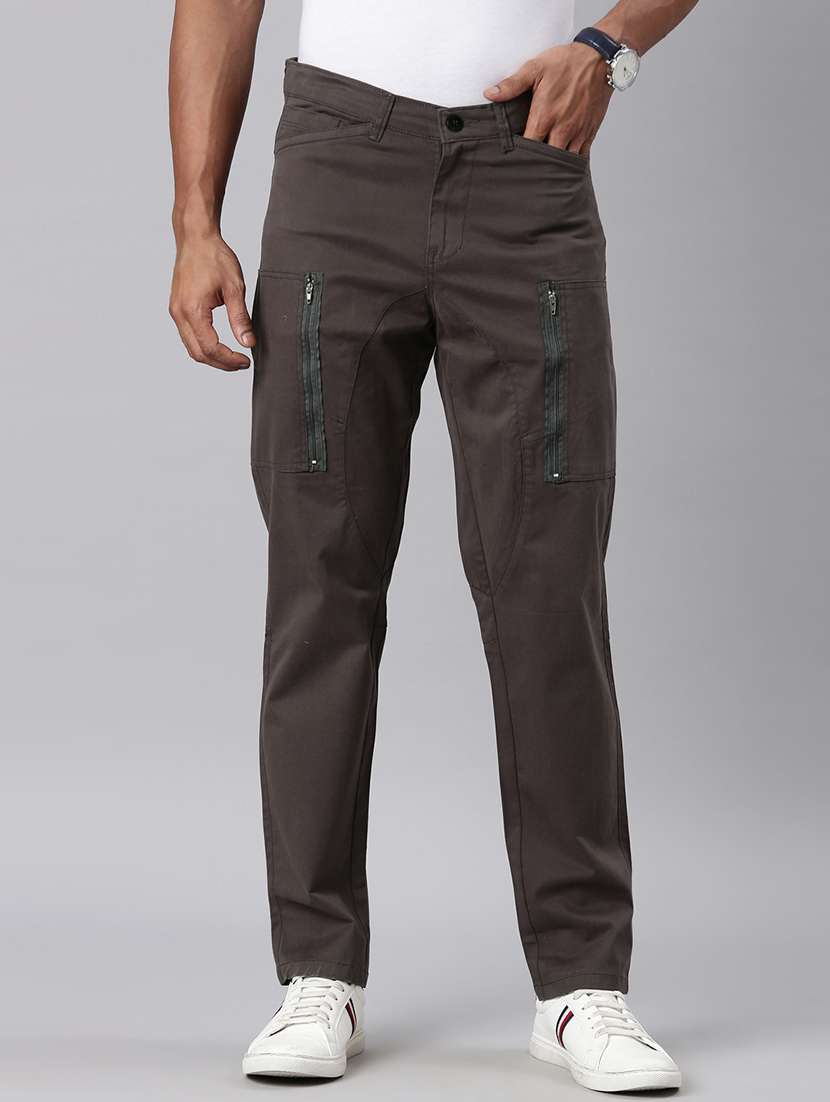 men solid mid rise regular fit cargo  - 22461032 -  Standard Image - 2
