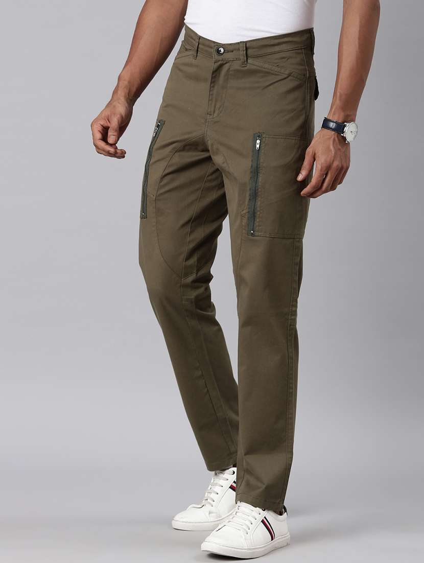 men solid mid rise regular fit cargo  - 22461033 -  Standard Image - 2