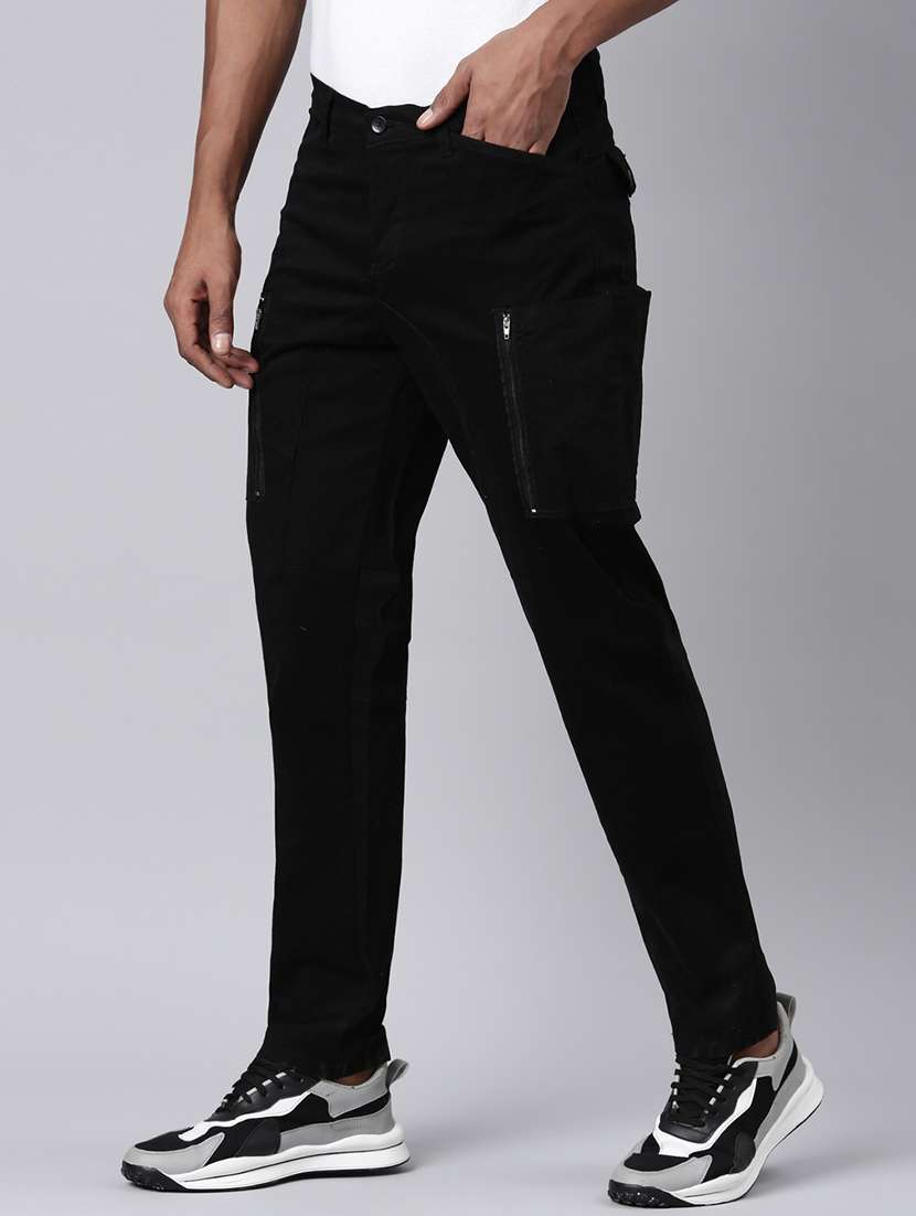 men solid mid rise regular fit cargo  - 22461034 -  Standard Image - 2
