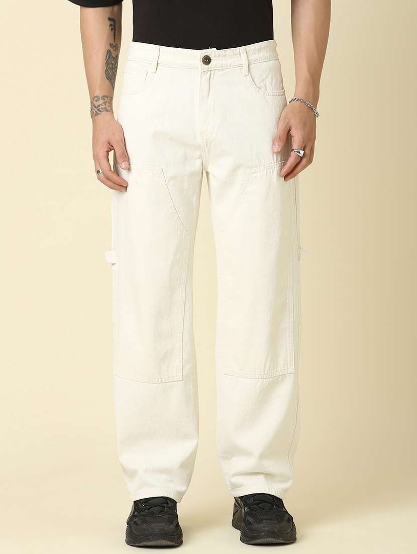 men plain mid rise full length straight jeans - 22461035 -  Standard Image - 2