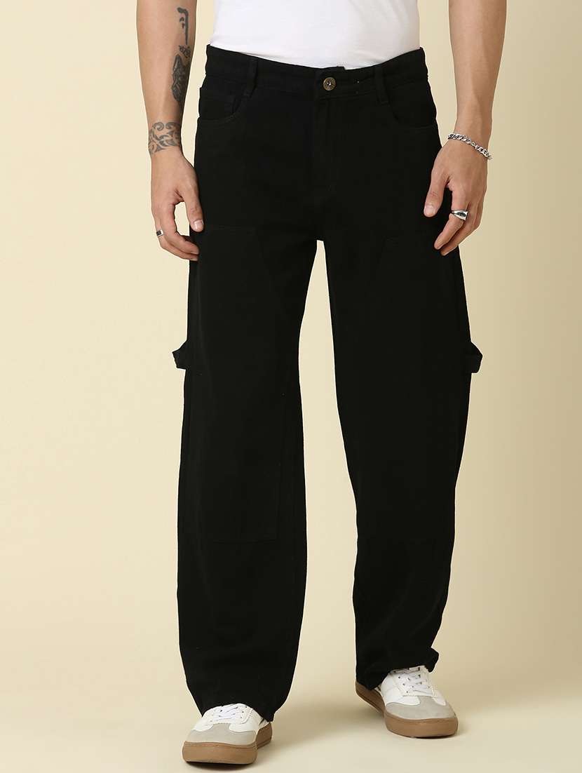 men plain mid rise full length straight jeans - 22461036 -  Standard Image - 2