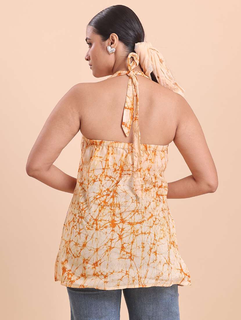 women beige cotton a-line kurti - 22461043 -  Standard Image - 2