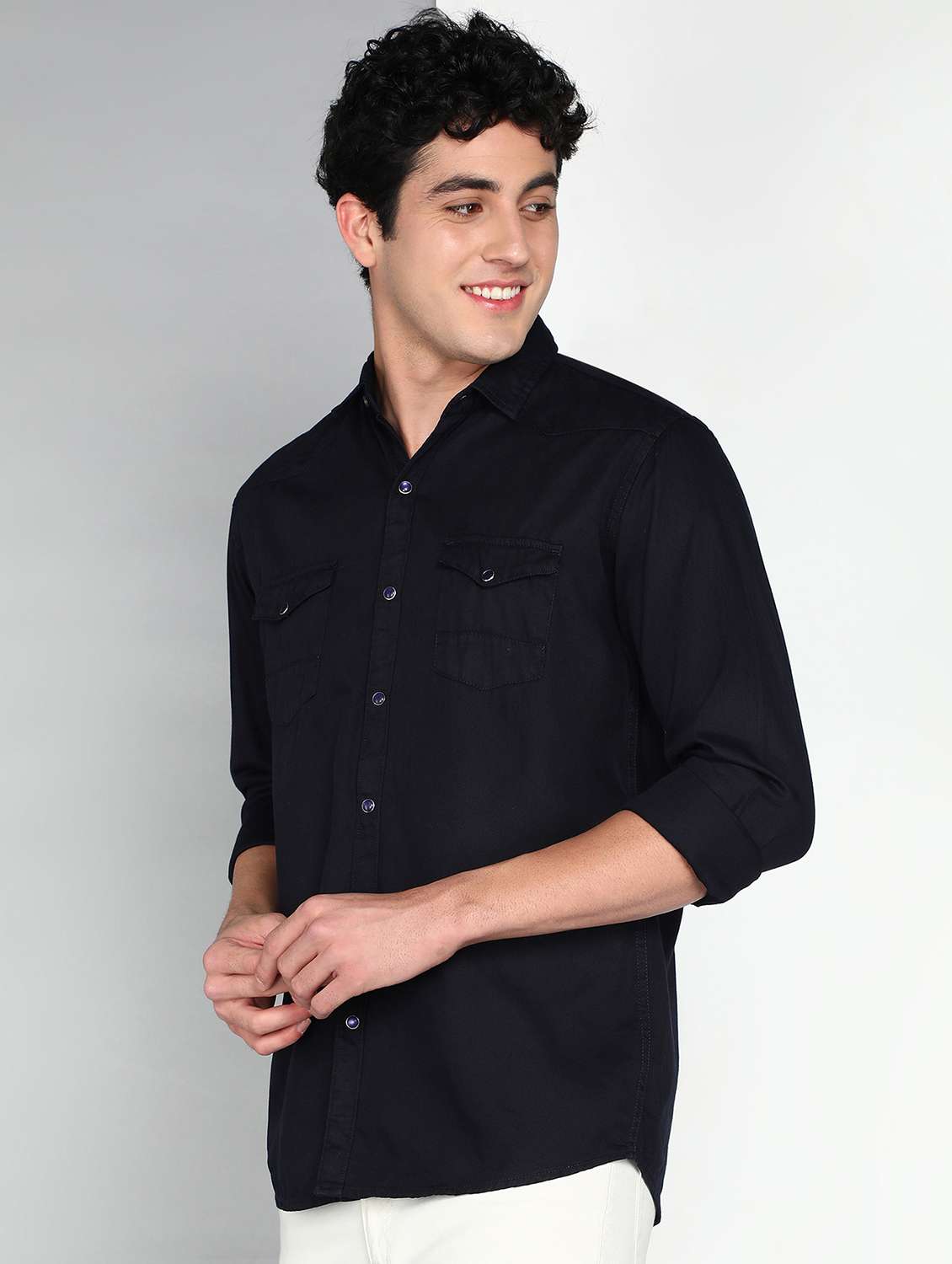 men indigo twill shirt  - 22461102 -  Standard Image - 2