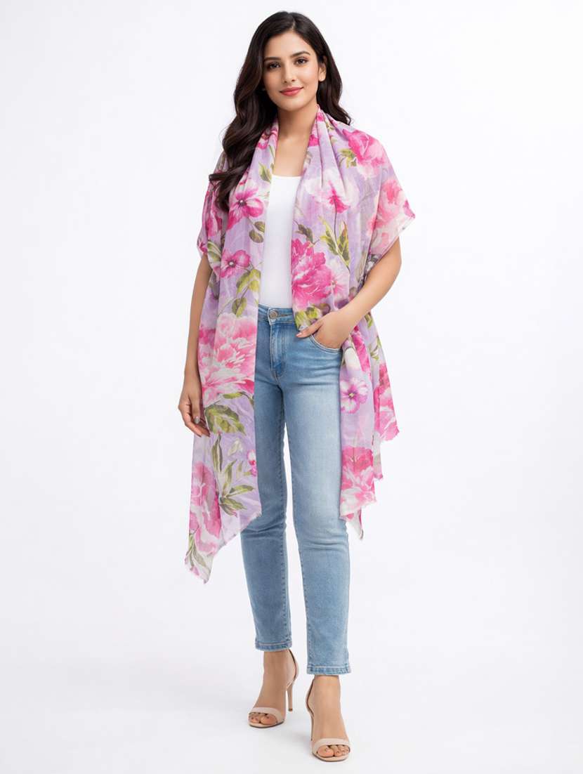 women floral printed scarf - 22461156 -  Standard Image - 2