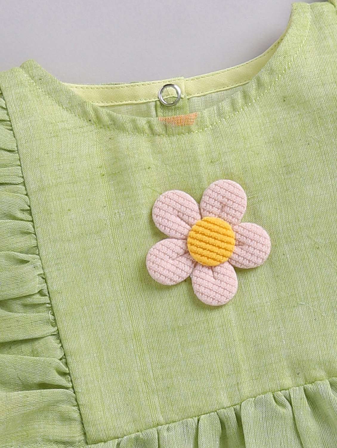 girls solid green denim frock - 22461241 -  Standard Image - 2