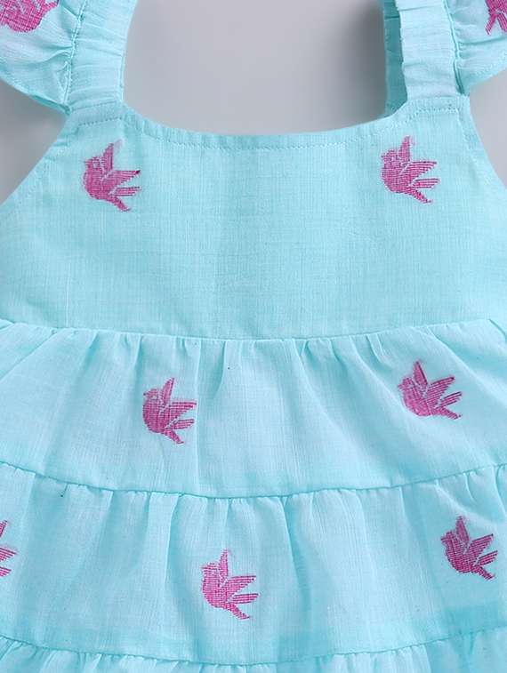 girl green denim frock - 22461247 -  Standard Image - 2