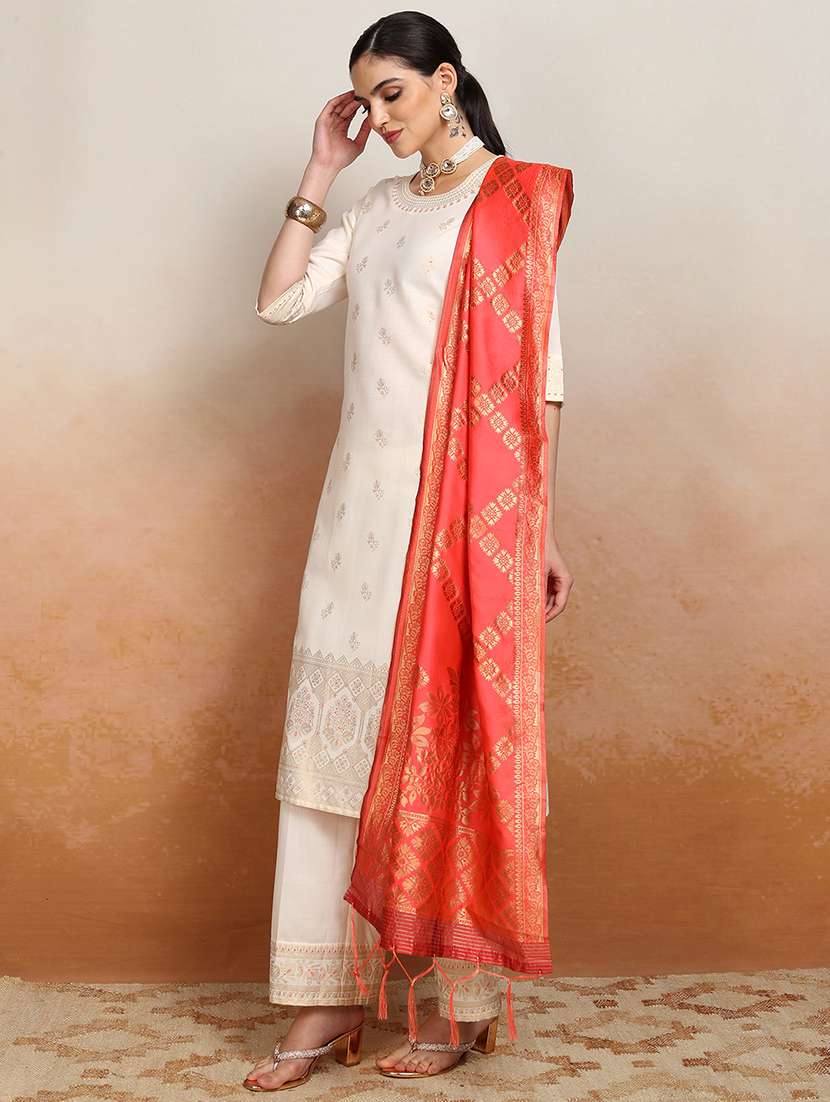 women cream kurta palazzo set set - 22462187 -  Standard Image - 2