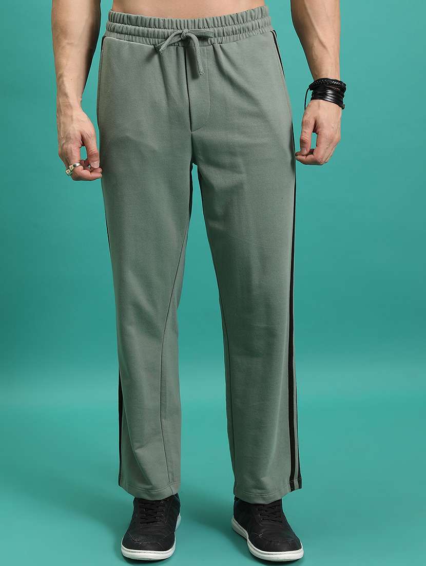men side taped mid rise full length track pant - 22462209 -  Standard Image - 2