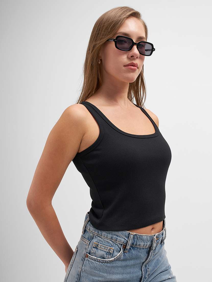 women solid sleeveless tank top - 22462280 -  Standard Image - 2