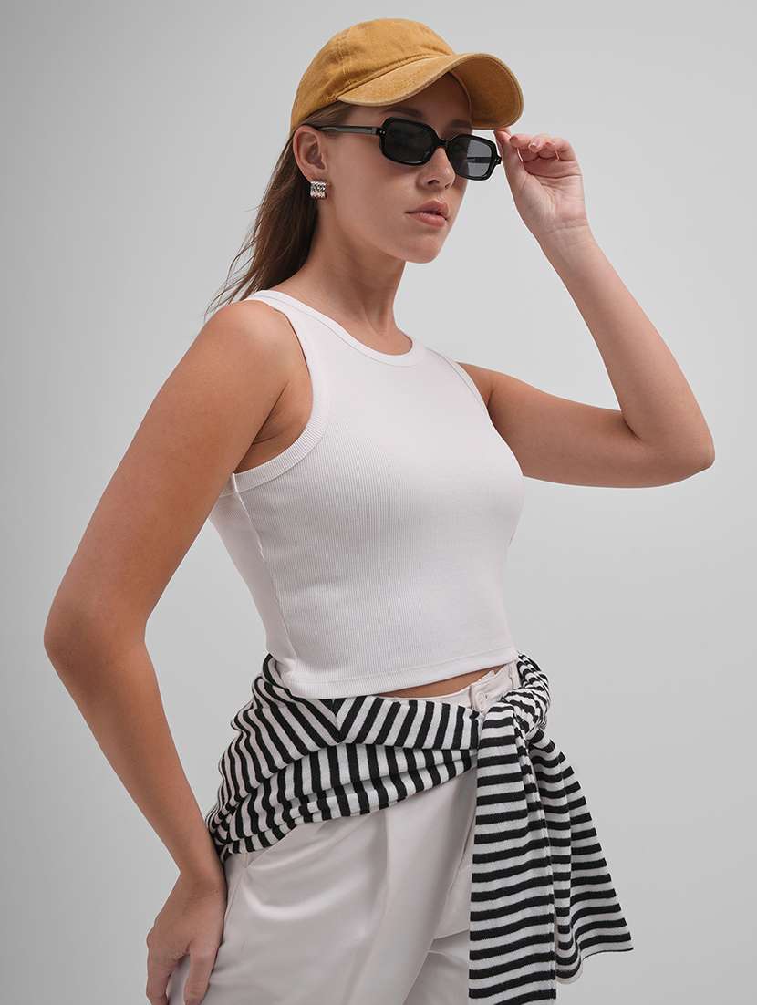 women solid sleeveless tank top - 22462282 -  Standard Image - 2