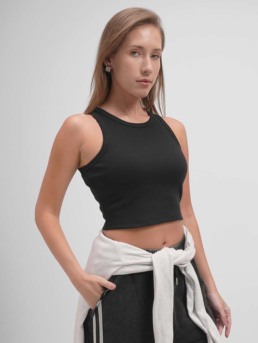 women solid sleeveless tank top - 22462283 -  Standard Image - 2