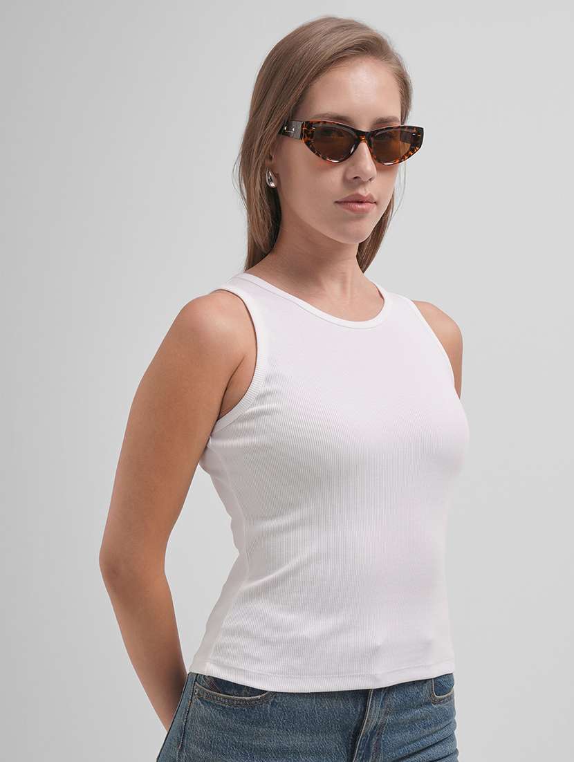 women solid sleeveless tank top - 22462286 -  Standard Image - 2