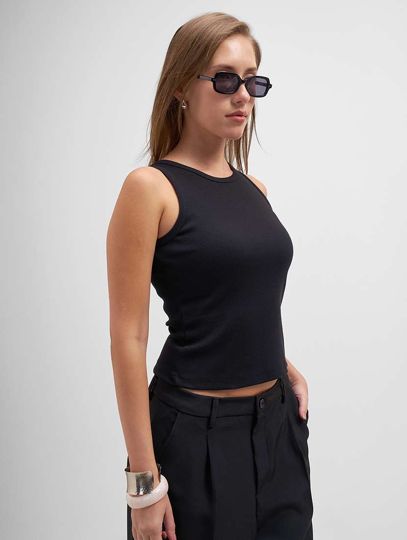 women solid sleeveless tank top - 22462287 -  Standard Image - 2
